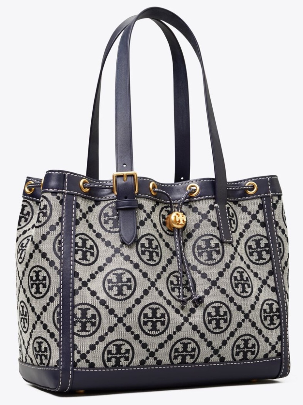 NWOT Tory Burch T Monogram Jacquard Drawstring Tote